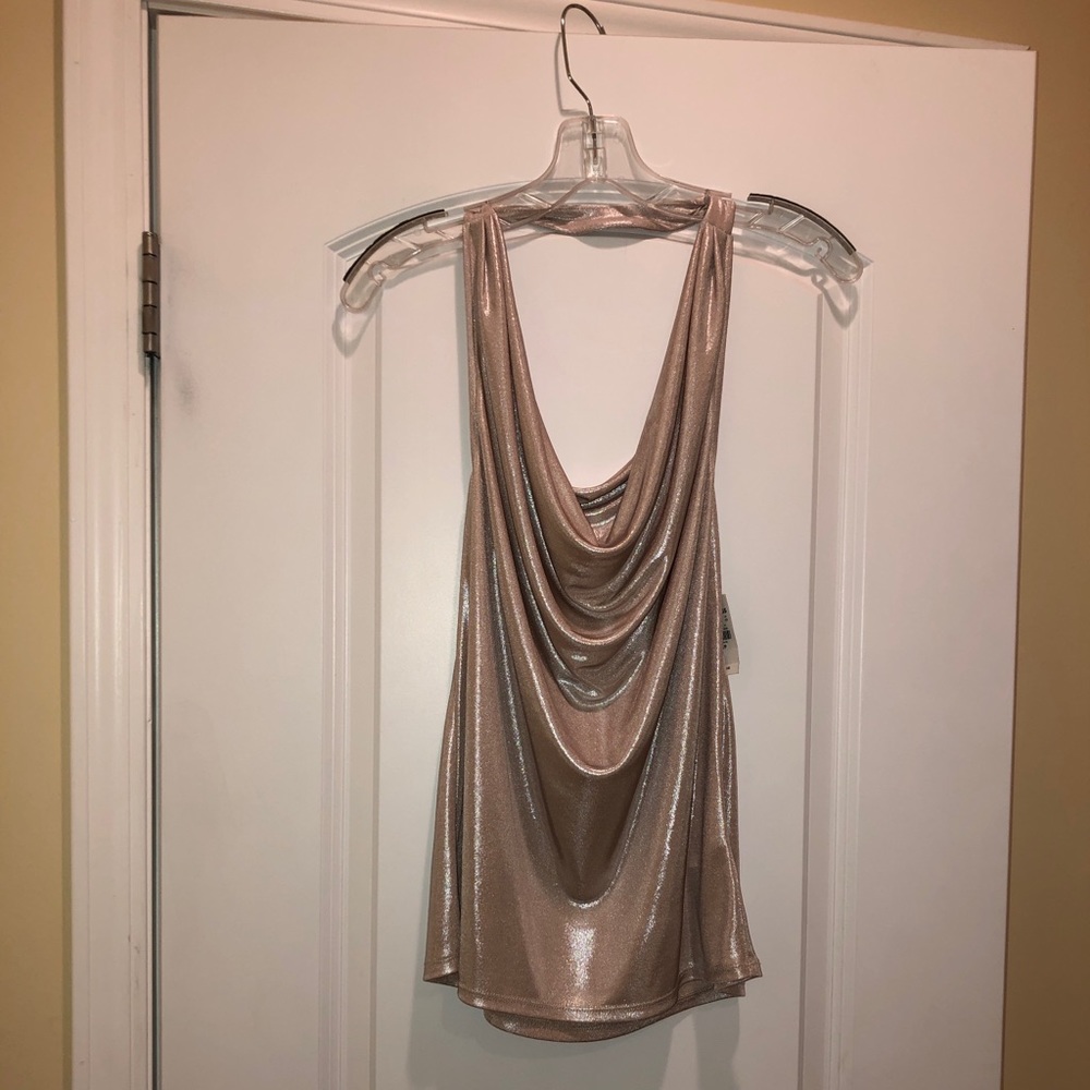 Halter top shimmery champagne